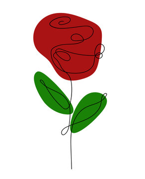 Oneline drawing rose