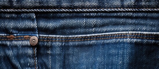 Closeup of empty jeans pocket with textured details