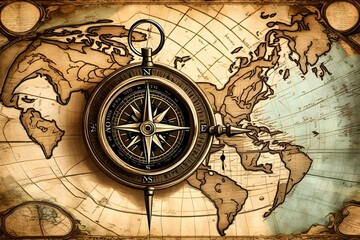 old map and compass