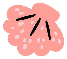 Cute pink clam. Sea shell. Marine symbol