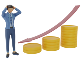 businessman loss in business 3d illustration