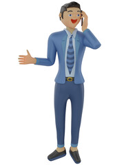businessman talking on the phone 3d illustration