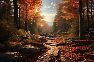 가을 오솔길(an autumn trail) - obrazy, fototapety, plakaty