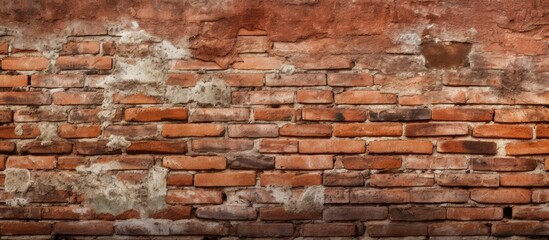 Obraz premium Close up of the texture of an aged brick wall