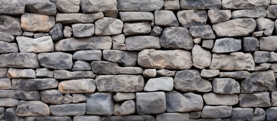 Detailed view of a wall made of rocks