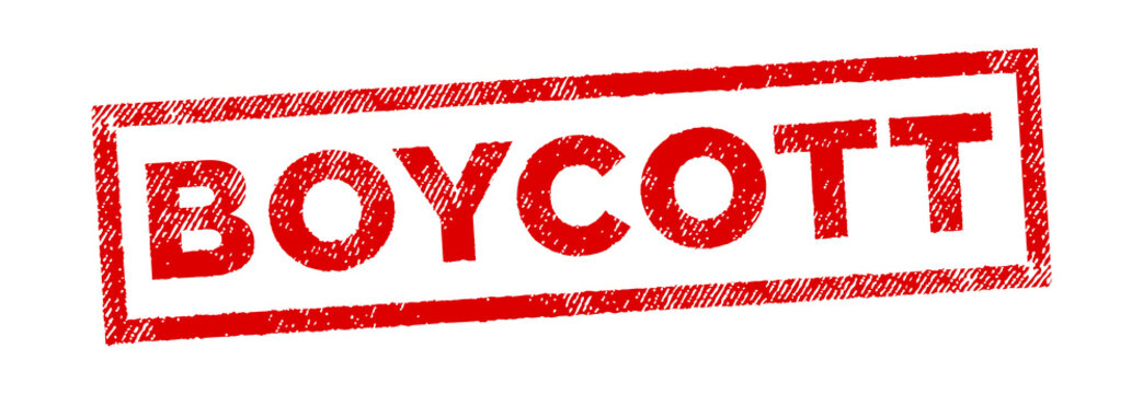 Boycott red stamp vector illustration in transparent background fit for watermark boycott product