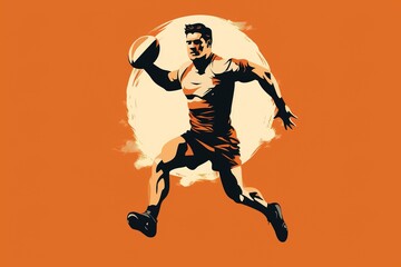 Fototapeta na wymiar rugby male player illustration