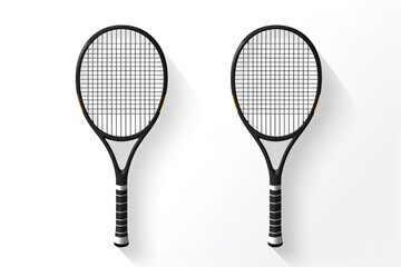 two tennis rackets on white illustration