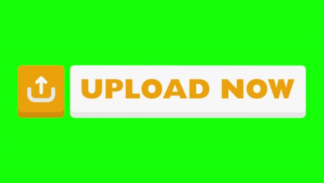 2D Animation of Upload Button On Green Screen Background