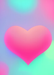Love in Pastels: Petite Heart on Pastel Background with Copyspace
