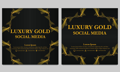 luxury golden floral social media post template