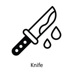 Knife  vector  outline Design illustration. Symbol on White background EPS 10 File 