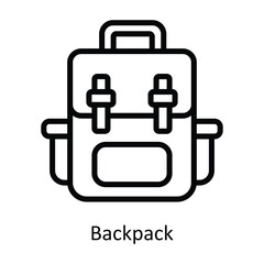 Backpack   vector  outline Design illustration. Symbol on White background EPS 10 File 