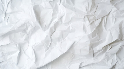 Obraz premium White crumpled paper texture. Blank background with creases. Generative AI