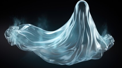 3D rendering of Halloween ghost on transparent background.