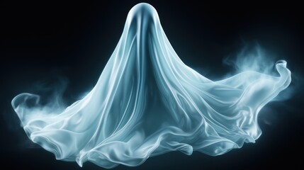 3D rendering of Halloween ghost on transparent background.