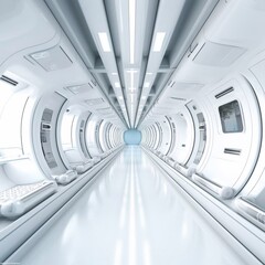Futuristic spaceship corridor interior concept