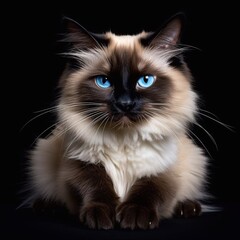 Siam cat with blue eyes portrait