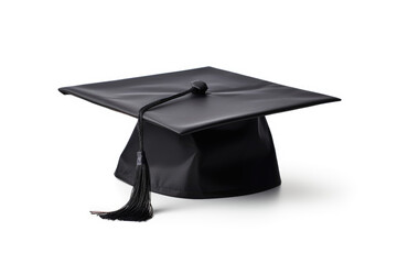 black graduation cap isolated on white background