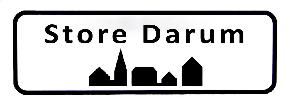 City sign of Store Darum - Store Darum Byskilt