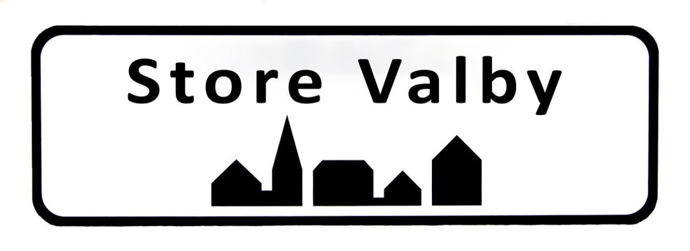 City sign of Store Valby - Store Valby Byskilt