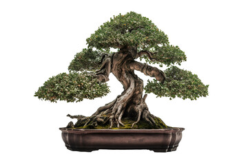 bonsai tree in pot isolated on white background PNG