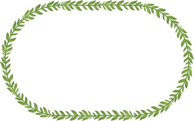 Branch Rectangle Frame Green leaves leaf laurel wreath horizontal vintage frames flower floral border Botanical Branches ornate Elements design border badge decoration isolated 