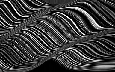 ネオンと鮮やかな波形の背景/3Dレンダリング/抽象的なグラフィック/グラデーション