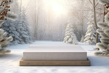 rectangular shape stone in snow 