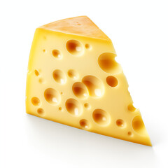 Swiss cheese isolated on white