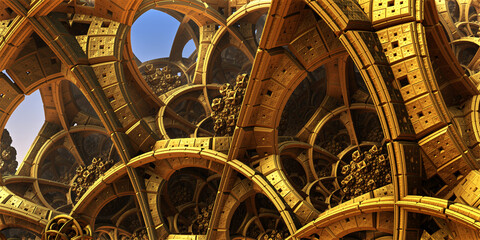 Fototapeta na wymiar Abstract gold background, golden structures and constructions abstract design.