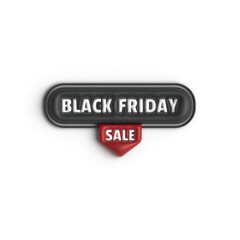 3d black friday label design isolated