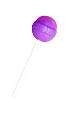 Purple and Pink Lollipop Candy Isolated on Transparent Backdrop, PNG File