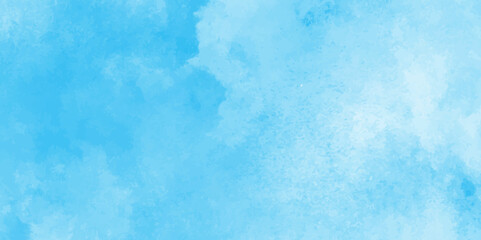 Abstract blurry defocused and grainy blue sky shades Watercolor background,Classic hand painted Blue watercolor background for design.