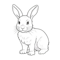 rabbit sketch vector illustration,isolated on white background,animals top view