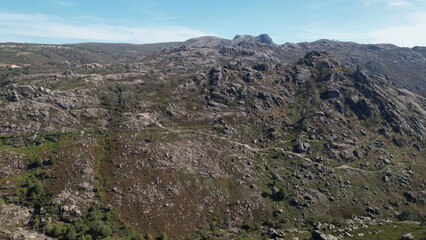 Fototapeta na wymiar Aerial photography of Stunning mountains. Natural Park of Gerês, North of Portugal