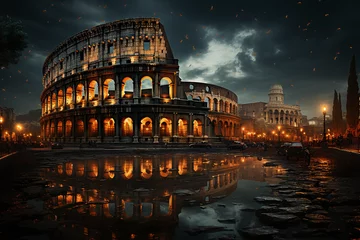 Fotobehang Colosseum Golden Collosseum
