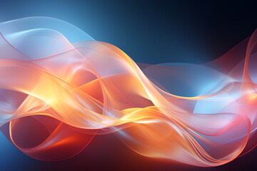 Abstract background with smooth fractal waves on dark blue background