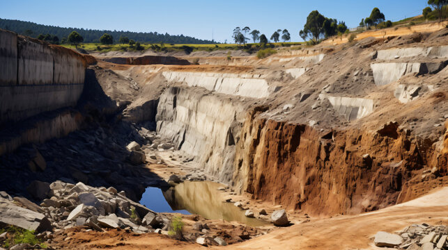A quarry causes erosion sinkholes biodiversity loss