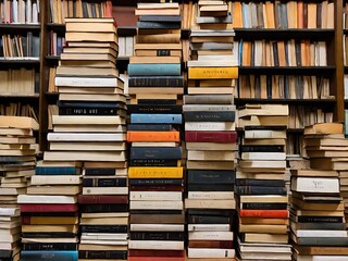 stack of old books generative Ai