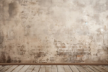 Background old wall and wooden floor. Generative AI