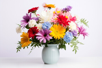 Colored bouquet art flowers design romantic