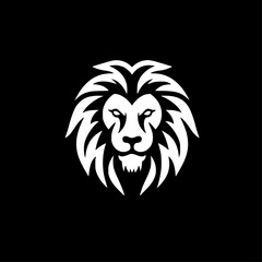 Lion - Black and White Isolated Icon - Vector illustration