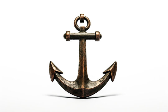 a brown anchor isolated on a white background