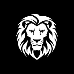 Fototapeta premium Lion - Black and White Isolated Icon - Vector illustration
