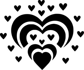 Hearts | Black and White Vector illustration