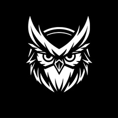 Fototapeta premium Owl | Black and White Vector illustration