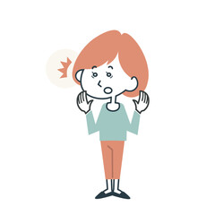 驚いた表情の女性