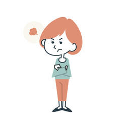 怒った表情の女性