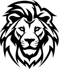 Lion - Black and White Isolated Icon - Vector illustration